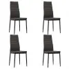 vidaXL Dining Chairs 4 pcs Grey Faux Leather