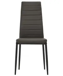 vidaXL Dining Chairs 4 pcs Grey Faux Leather