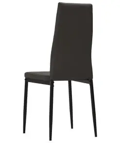 vidaXL Dining Chairs 4 pcs Grey Faux Leather