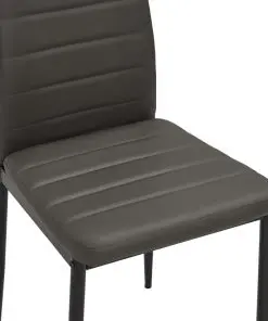 vidaXL Dining Chairs 4 pcs Grey Faux Leather