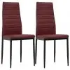 vidaXL Dining Chairs 2 pcs Bordeaux Red Faux Leather vidaXL Dining Chairs 2 pcs Bordeaux Red Faux Leather