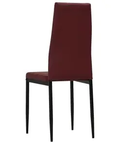 vidaXL Dining Chairs 2 pcs Bordeaux Red Faux Leather