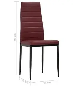 vidaXL Dining Chairs 2 pcs Bordeaux Red Faux Leather