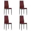 vidaXL Dining Chairs 4 pcs Bordeaux Red Faux Leather