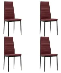 vidaXL Dining Chairs 4 pcs Bordeaux Red Faux Leather