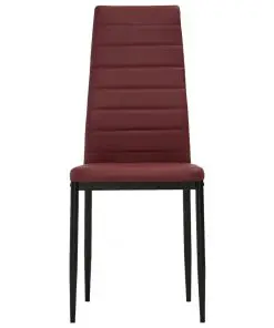 vidaXL Dining Chairs 4 pcs Bordeaux Red Faux Leather