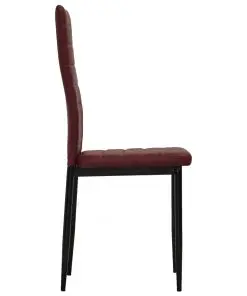 vidaXL Dining Chairs 4 pcs Bordeaux Red Faux Leather