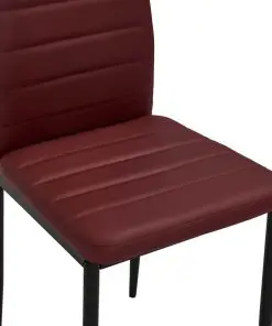 vidaXL Dining Chairs 4 pcs Bordeaux Red Faux Leather