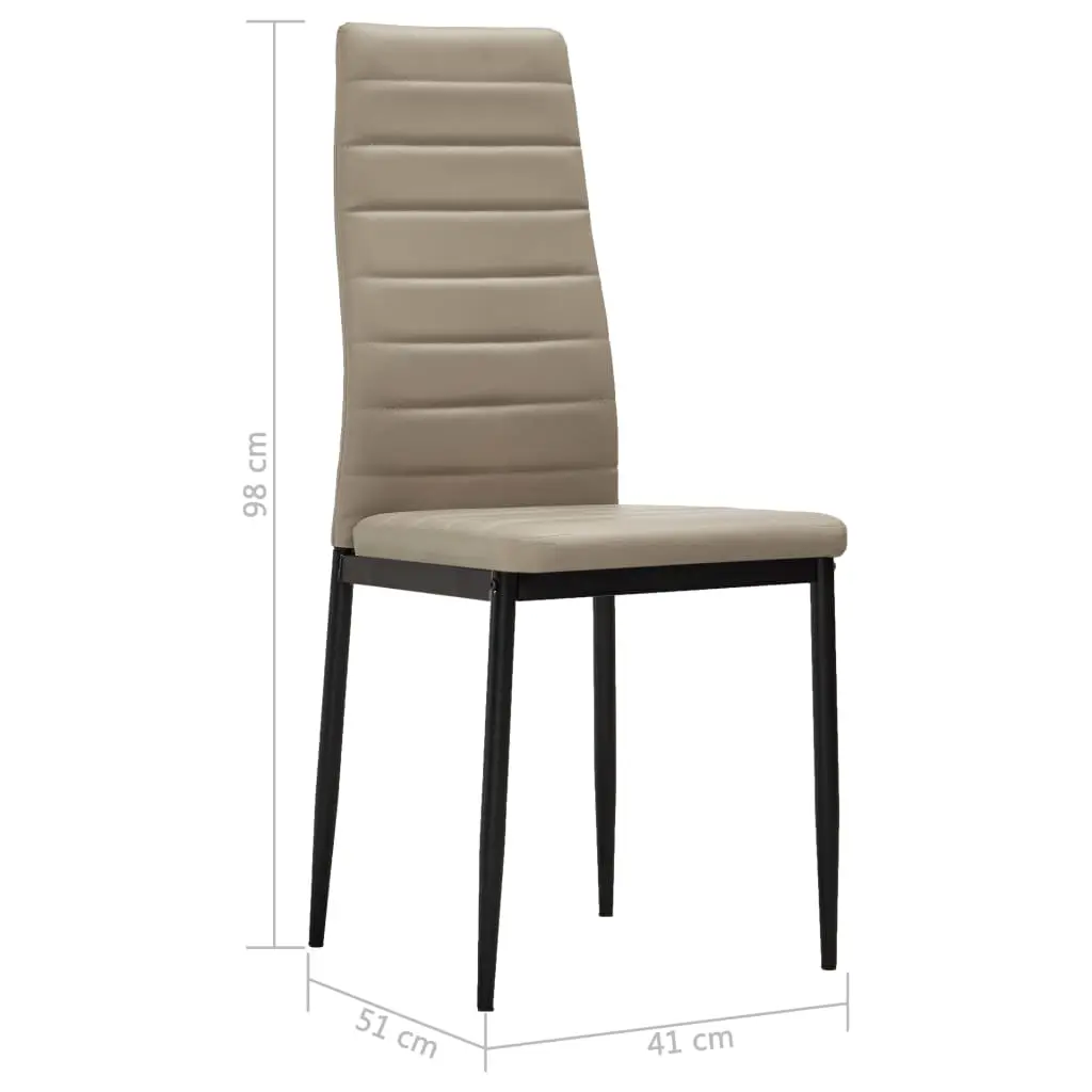 vidaXL Dining Chairs 2 pcs Cappuccino Faux Leather