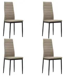 vidaXL Dining Chairs 4 pcs Cappuccino Faux Leather