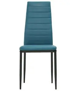 vidaXL Dining Chairs 2 pcs Sea Blue Faux Leather