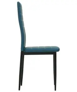 vidaXL Dining Chairs 2 pcs Sea Blue Faux Leather