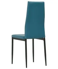 vidaXL Dining Chairs 2 pcs Sea Blue Faux Leather