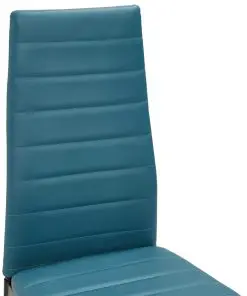vidaXL Dining Chairs 2 pcs Sea Blue Faux Leather
