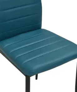 vidaXL Dining Chairs 2 pcs Sea Blue Faux Leather