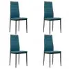vidaXL Dining Chairs 4 pcs Sea Blue Faux Leather