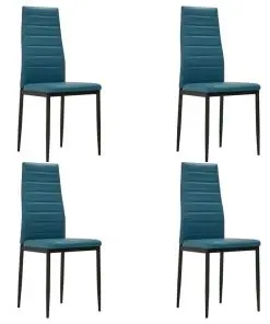 vidaXL Dining Chairs 4 pcs Sea Blue Faux Leather