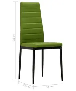vidaXL Dining Chairs 2 pcs Lime Green Faux Leather