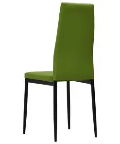 vidaXL Dining Chairs 4 pcs Lime Green Faux Leather