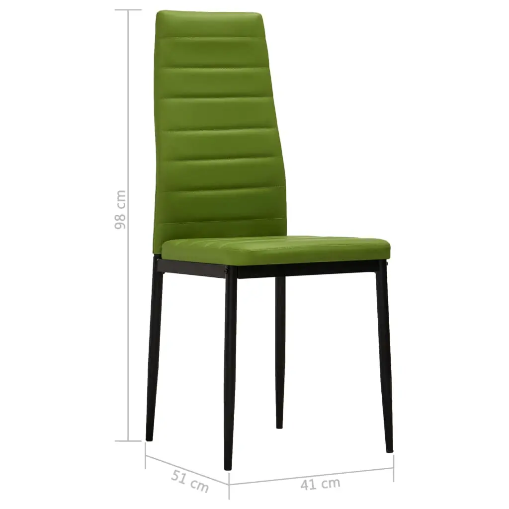 vidaXL Dining Chairs 4 pcs Lime Green Faux Leather