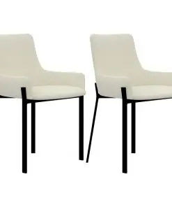 vidaXL Dining Chairs 2 pcs Cream Fabric