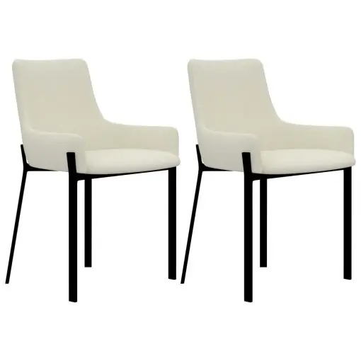 vidaXL Dining Chairs 2 pcs Cream Fabric