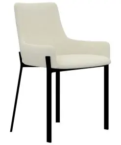 vidaXL Dining Chairs 2 pcs Cream Fabric