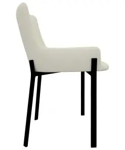 vidaXL Dining Chairs 2 pcs Cream Fabric