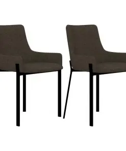 vidaXL Dining Chairs 2 pcs Brown Fabric