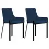vidaXL Dining Chairs 2 pcs Blue Fabric