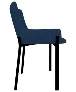 vidaXL Dining Chairs 2 pcs Blue Fabric
