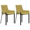 vidaXL Dining Chairs 2 pcs Yellow Fabric