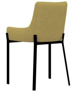 vidaXL Dining Chairs 2 pcs Yellow Fabric