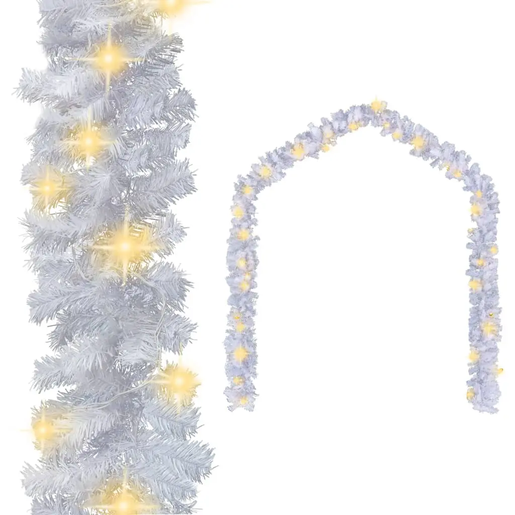 vidaXL Christmas Garland with LED Lights 10 m White