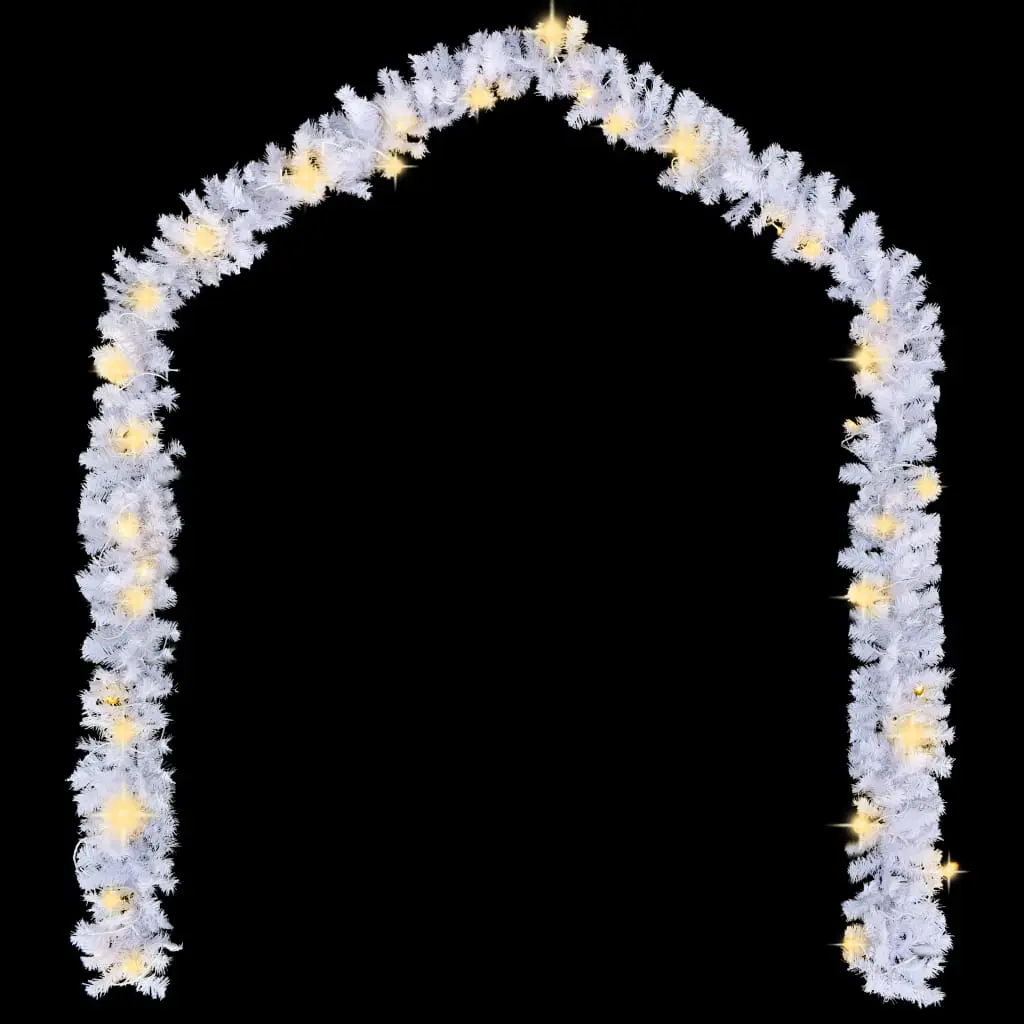 vidaXL Christmas Garland with LED Lights 10 m White