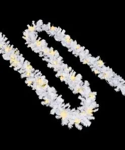 vidaXL Christmas Garland with LED Lights 10 m White