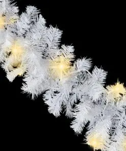 vidaXL Christmas Garland with LED Lights 10 m White