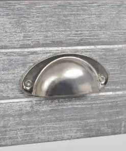 vidaXL Nightstand Grey and White 38x28x45 cm Paulownia Wood