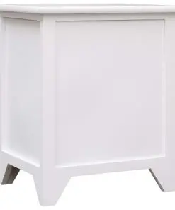 vidaXL Nightstand White 38x28x45 cm Paulownia Wood