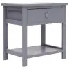 vidaXL Nightstand Grey 40x29x42 cm Paulownia Wood
