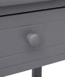 vidaXL Nightstand Grey 40x29x42 cm Paulownia Wood