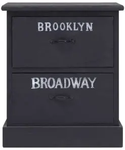 vidaXL Nightstands 2 pcs Black 38x28x45 cm Paulownia Wood