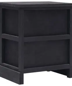 vidaXL Nightstands 2 pcs Black 38x28x45 cm Paulownia Wood