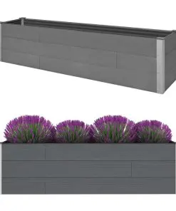 vidaXL Garden Planter Grey 200x50x54 cm WPC