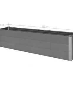 vidaXL Garden Planter Grey 200x50x54 cm WPC