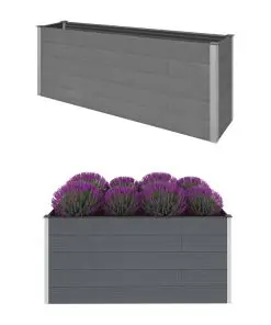 vidaXL Garden Raised Bed Grey 200x50x91 cm WPC