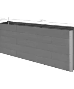 vidaXL Garden Planter Grey 200x50x91 cm WPC