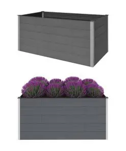 vidaXL Garden Planter Grey 200x100x91 cm WPC