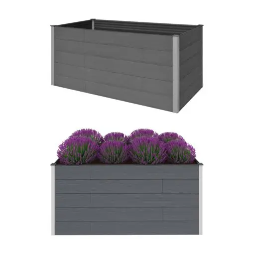 vidaXL Garden Planter Grey 200x100x91 cm WPC
