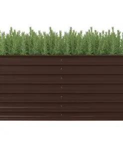vidaXL Raised Garden Bed Brown 160x80x77 cm Galvanised Steel
